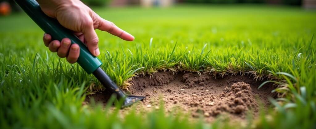 Voorbeeld van te kort gemaaid gras en schade door fout onderhoud, uitgelegd als veelvoorkomende fouten in gras onderhoud.